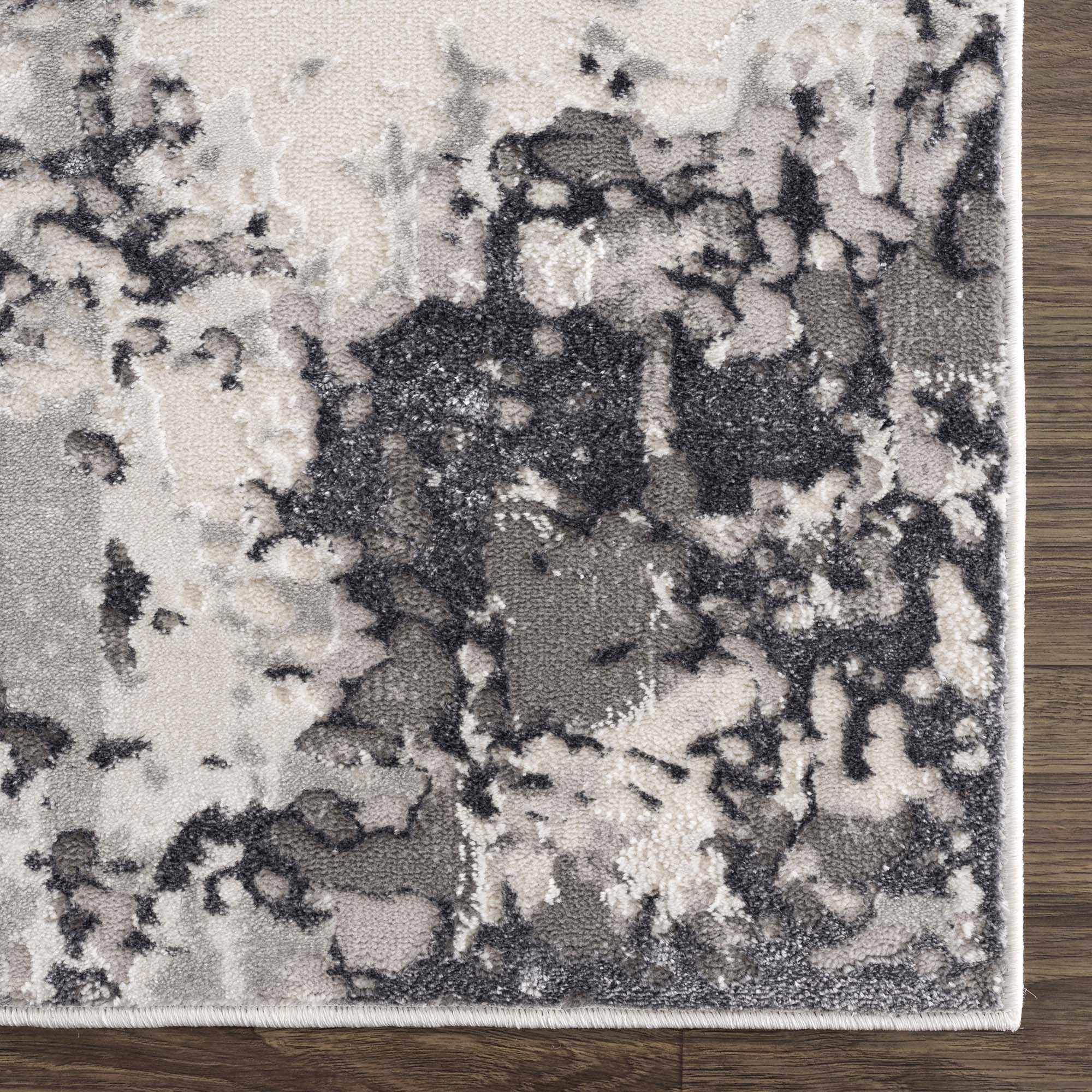 Junko Gray & Blue Marble Area Rug - Clearance by Boutique Rugs