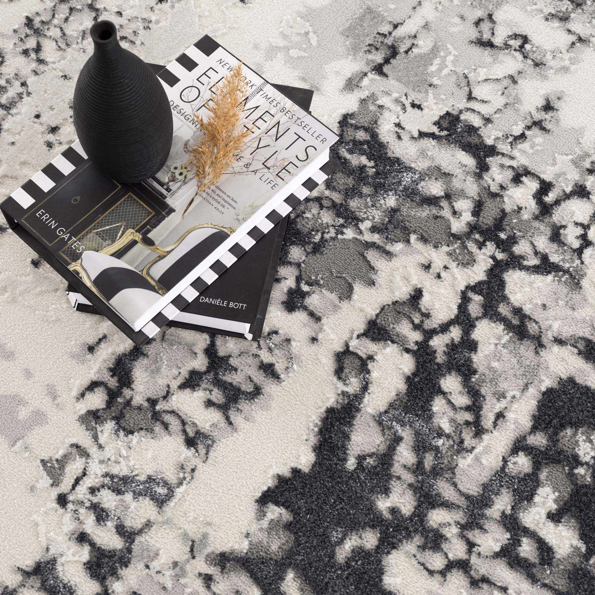 Junko Gray & Blue Marble Area Rug - Clearance, photo 8 of 13