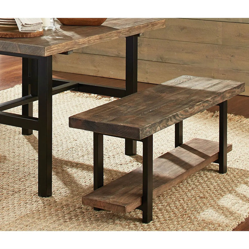 Modern Industrial Style Wood and Metal Accent Bench by HomePacific