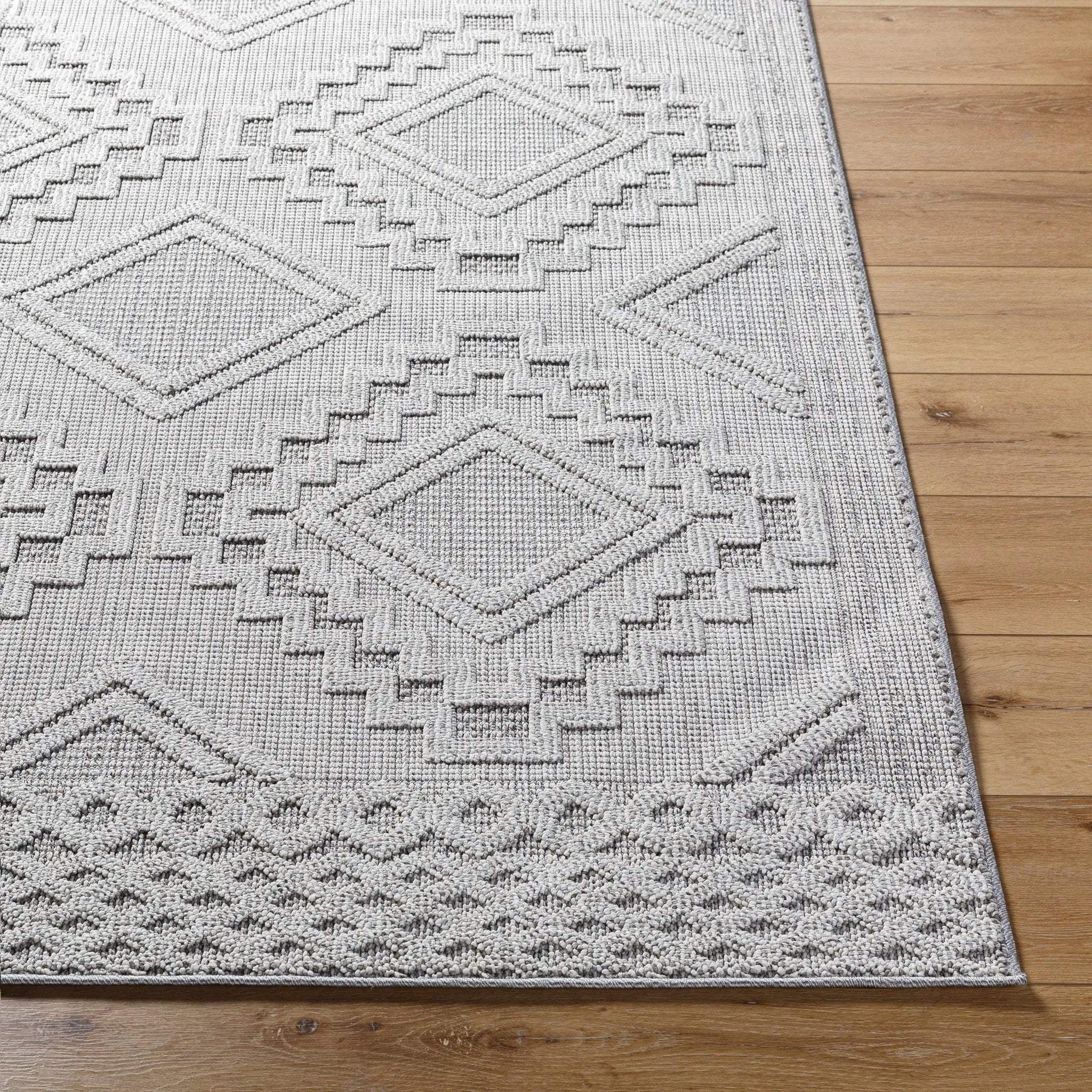 Arwid Light Gray Outdoor Area Rug - Clearance by Boutique Rugs