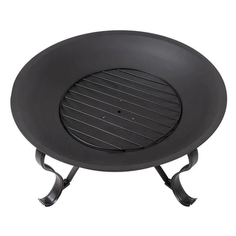 30-inch Round Steel Outdoor Fire Pit with Mesh Cover and Poker in Bronze by HomePacific