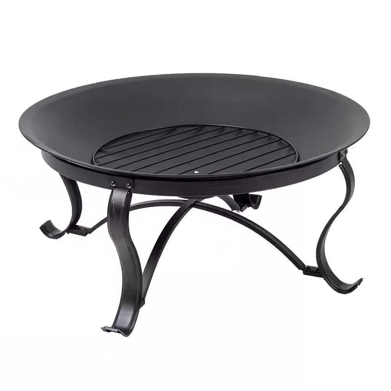 30-inch Round Steel Outdoor Fire Pit with Mesh Cover and Poker in Bronze by HomePacific