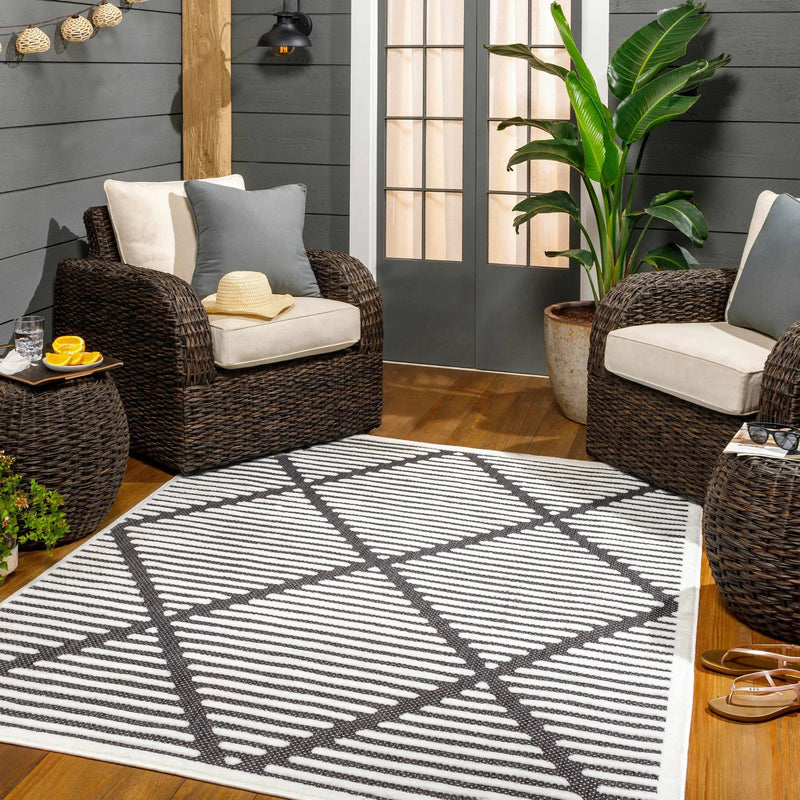 Anah 3D Black Outdoor Rug by Boutique Rugs