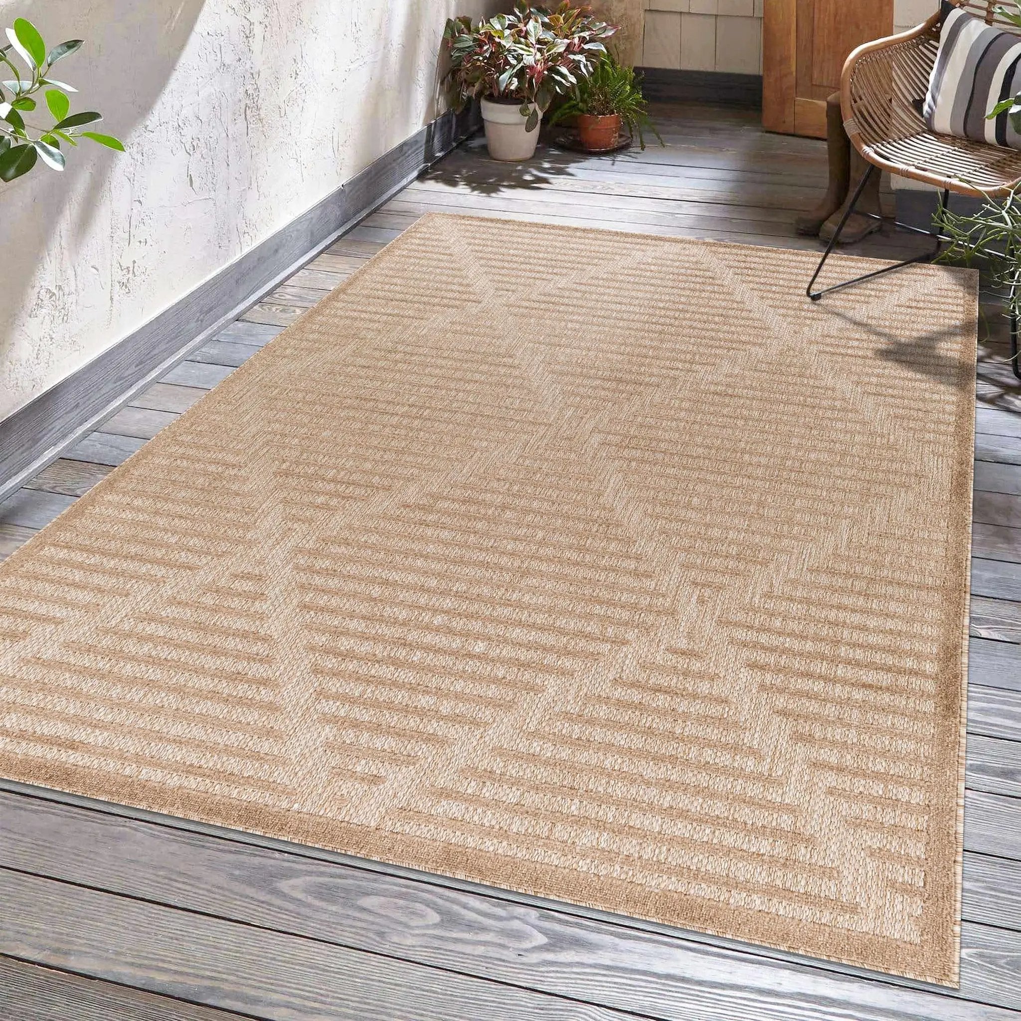 Anah Tan Outdoor Rug - Clearance by Boutique Rugs