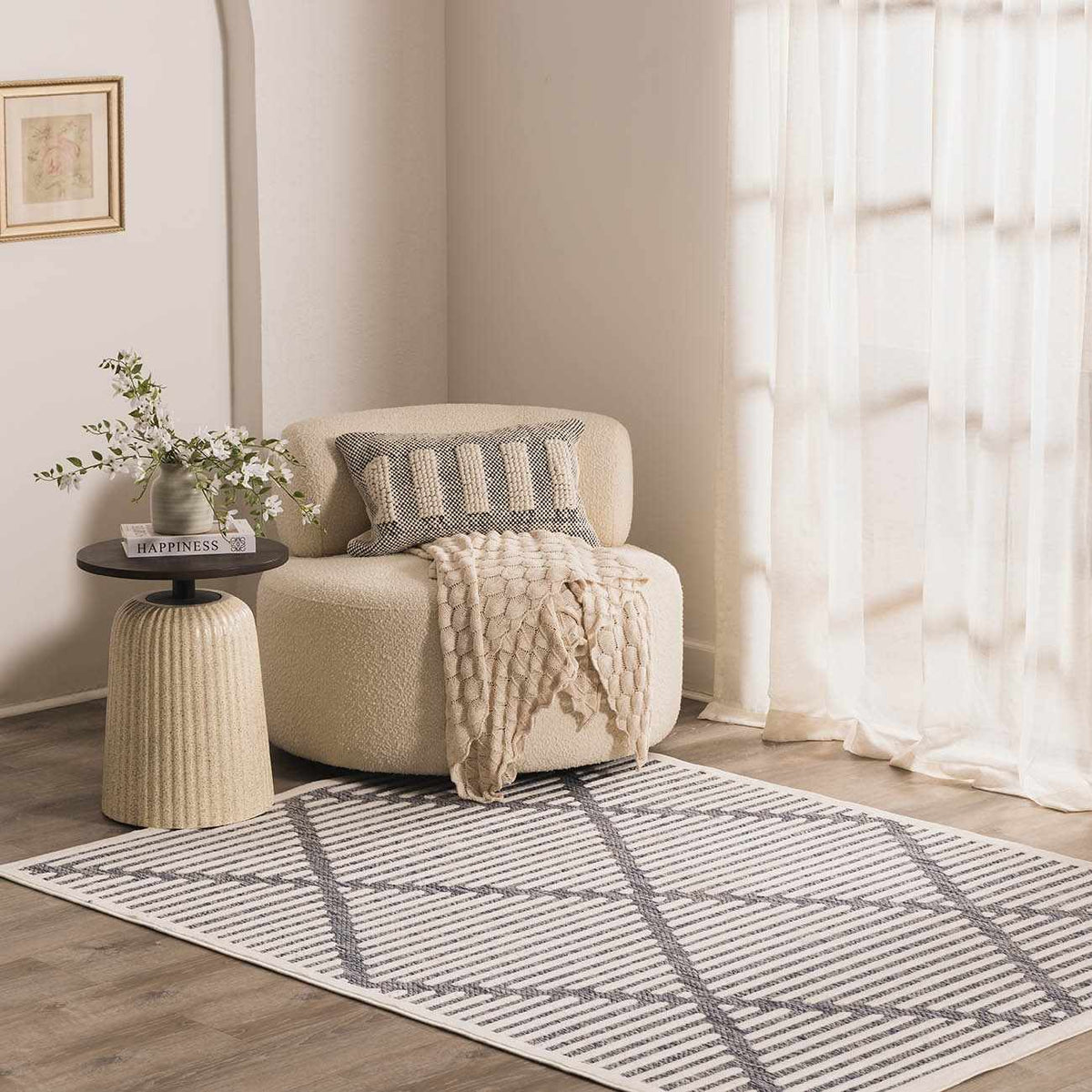 Anah Blue Outdoor Rug, installed in a room 3