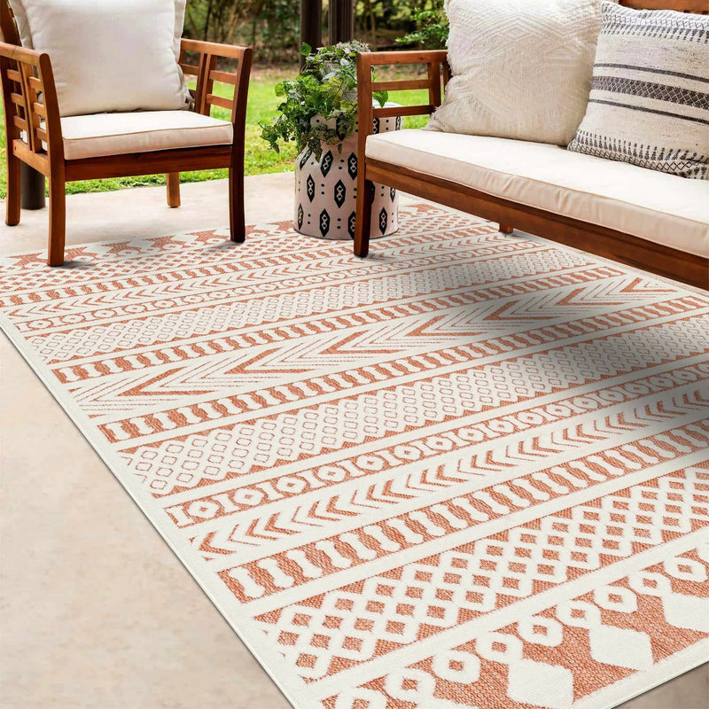 Jove Orange Outdoor Rug - Clearance by Boutique Rugs