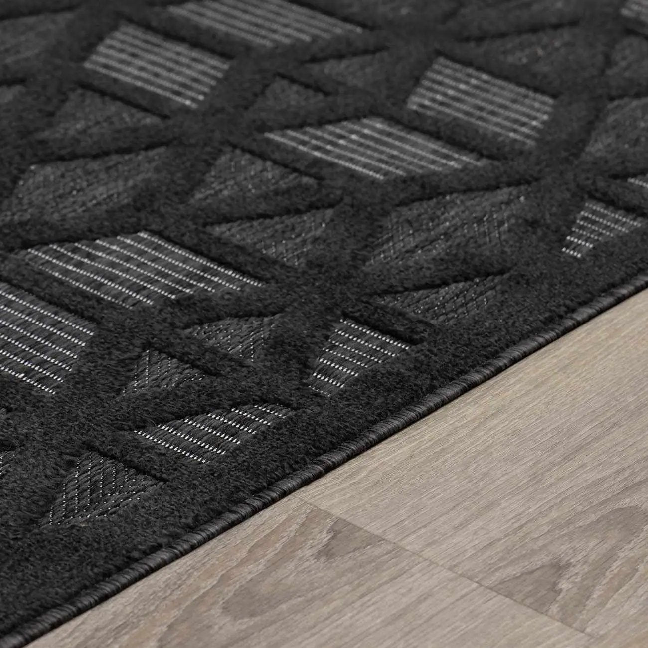 Nuri Black Outdoor Rug - Clearance by Boutique Rugs