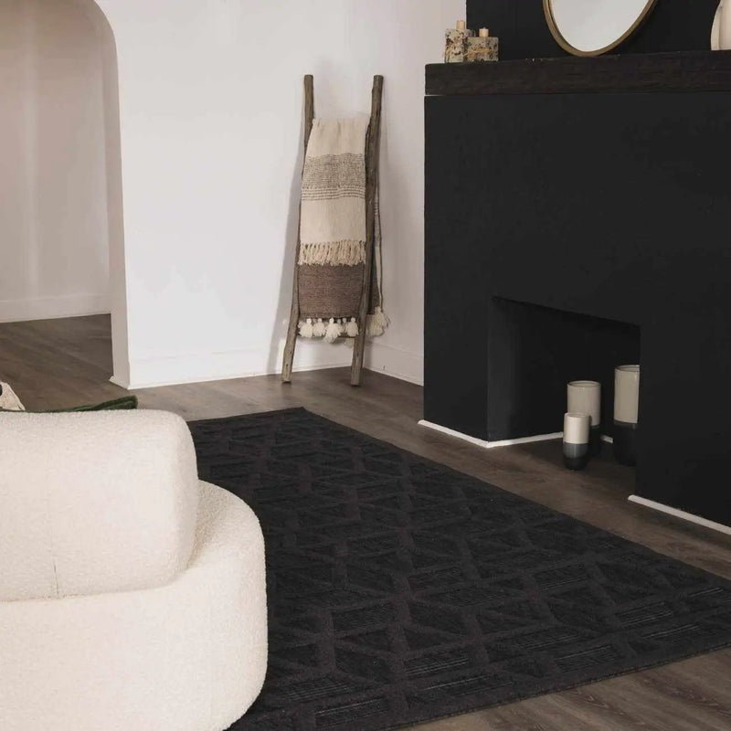 Nuri Black Outdoor Rug - Clearance by Boutique Rugs
