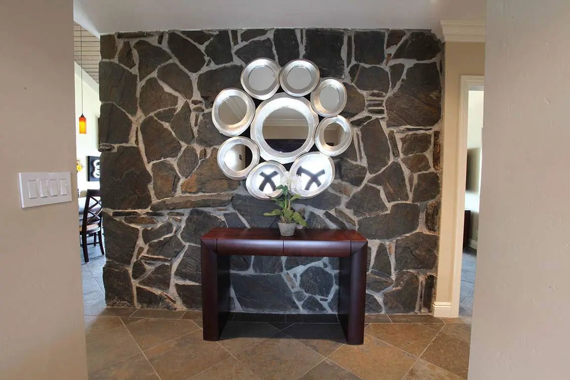 San Rio Rustic Gauged Slate Tiles 12x12 in a finished room