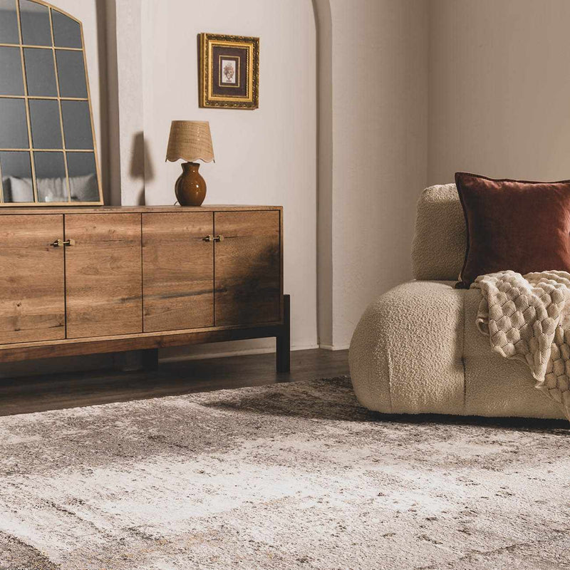 Duval Taupe Abstract Area Rug by Boutique Rugs