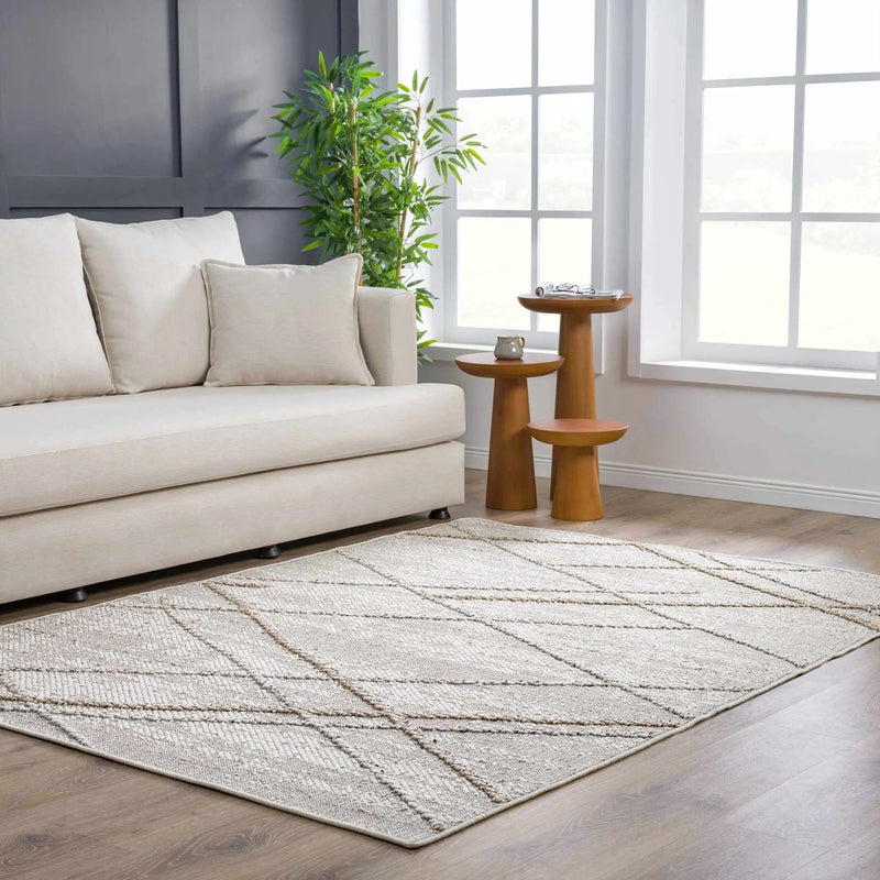 Baqer Bone & Tan Area Rug by Hauteloom