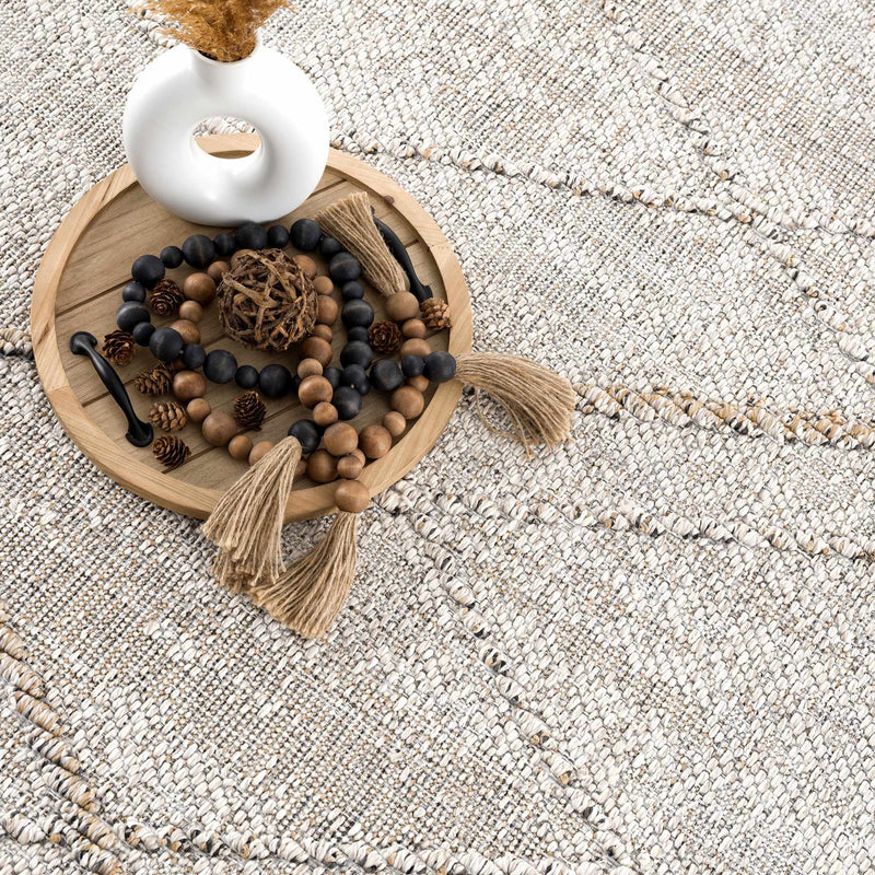 Baqer Bone & Tan Area Rug by Hauteloom