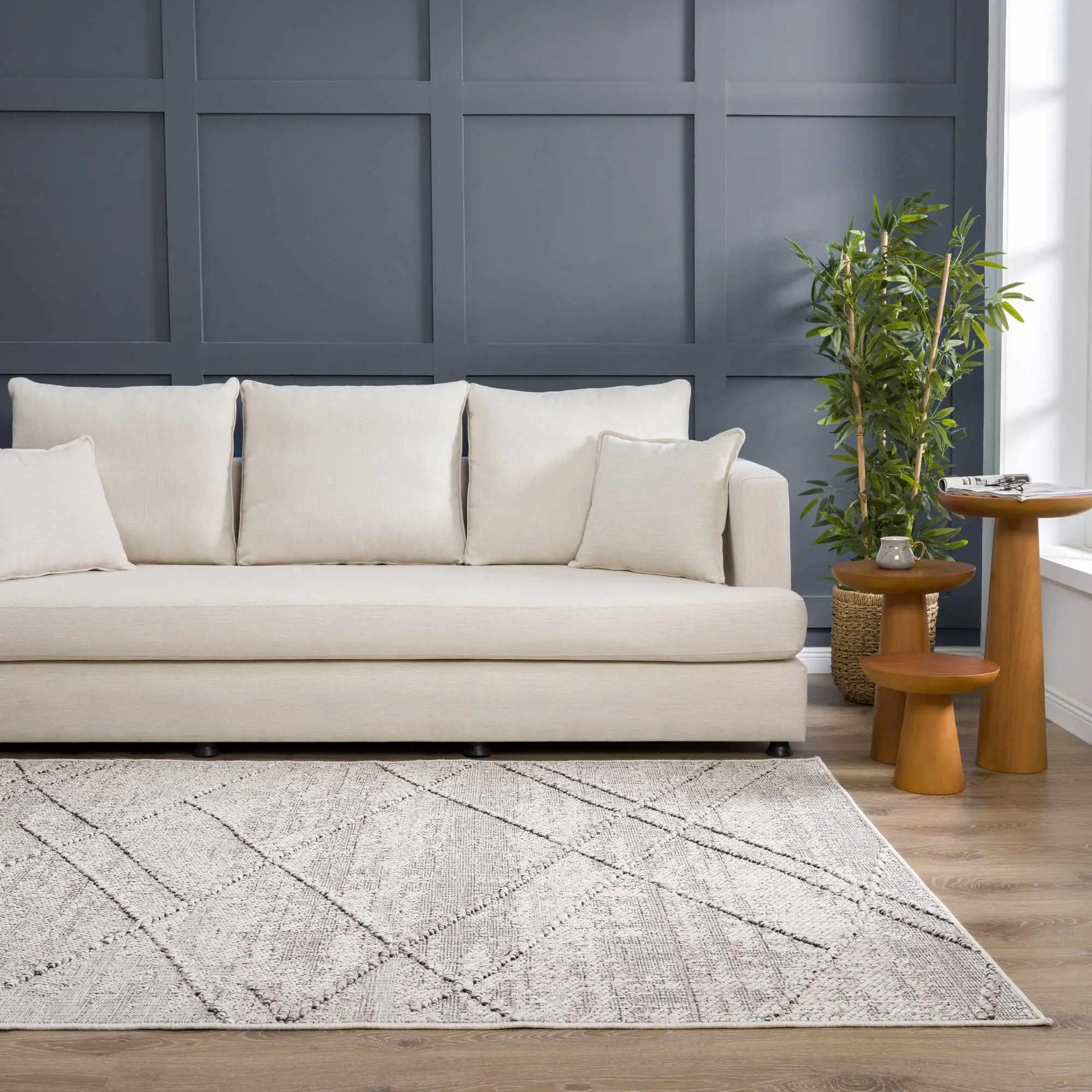 Baqer Bone & Taupe Area Rug by Hauteloom