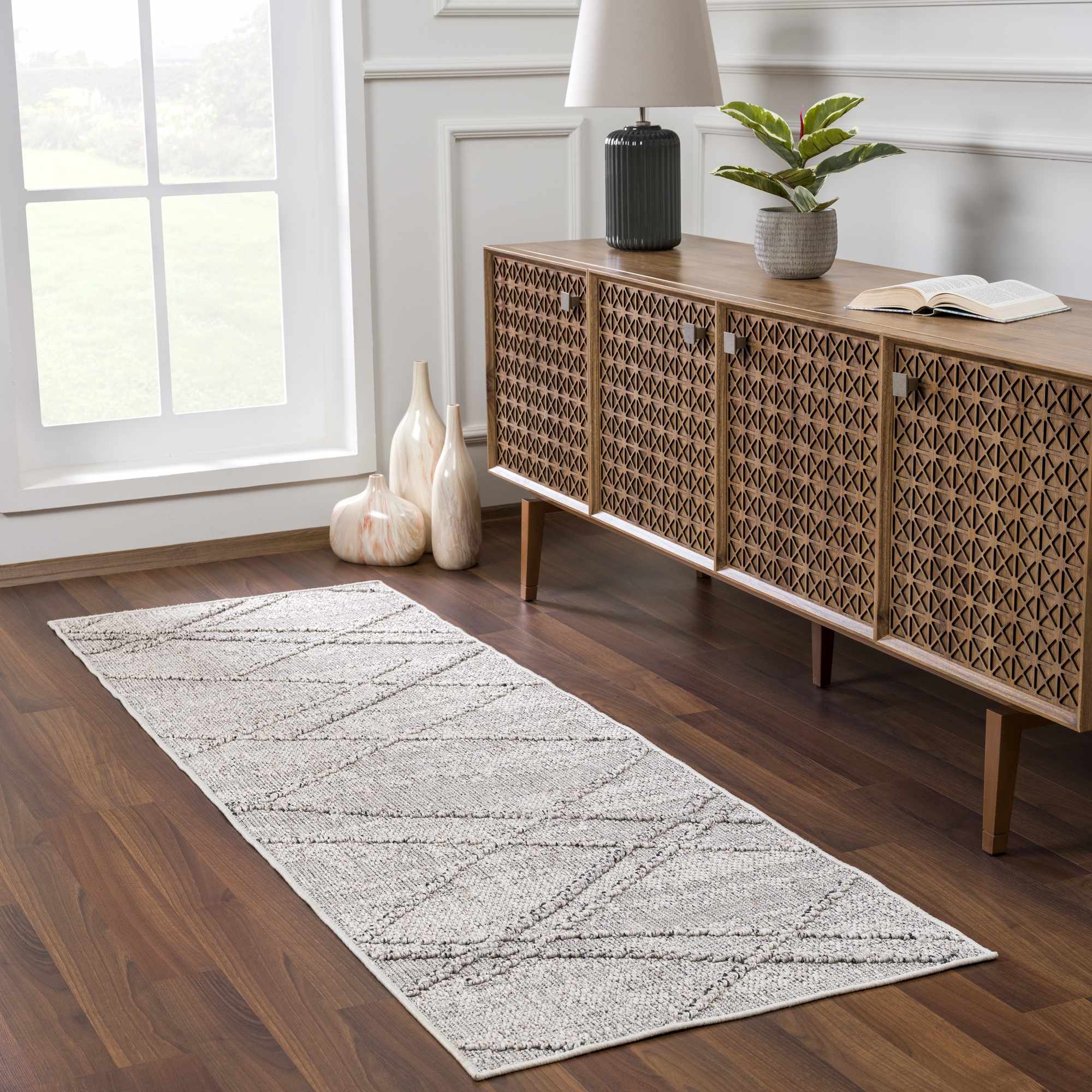 Baqer Bone & Taupe Area Rug by Hauteloom