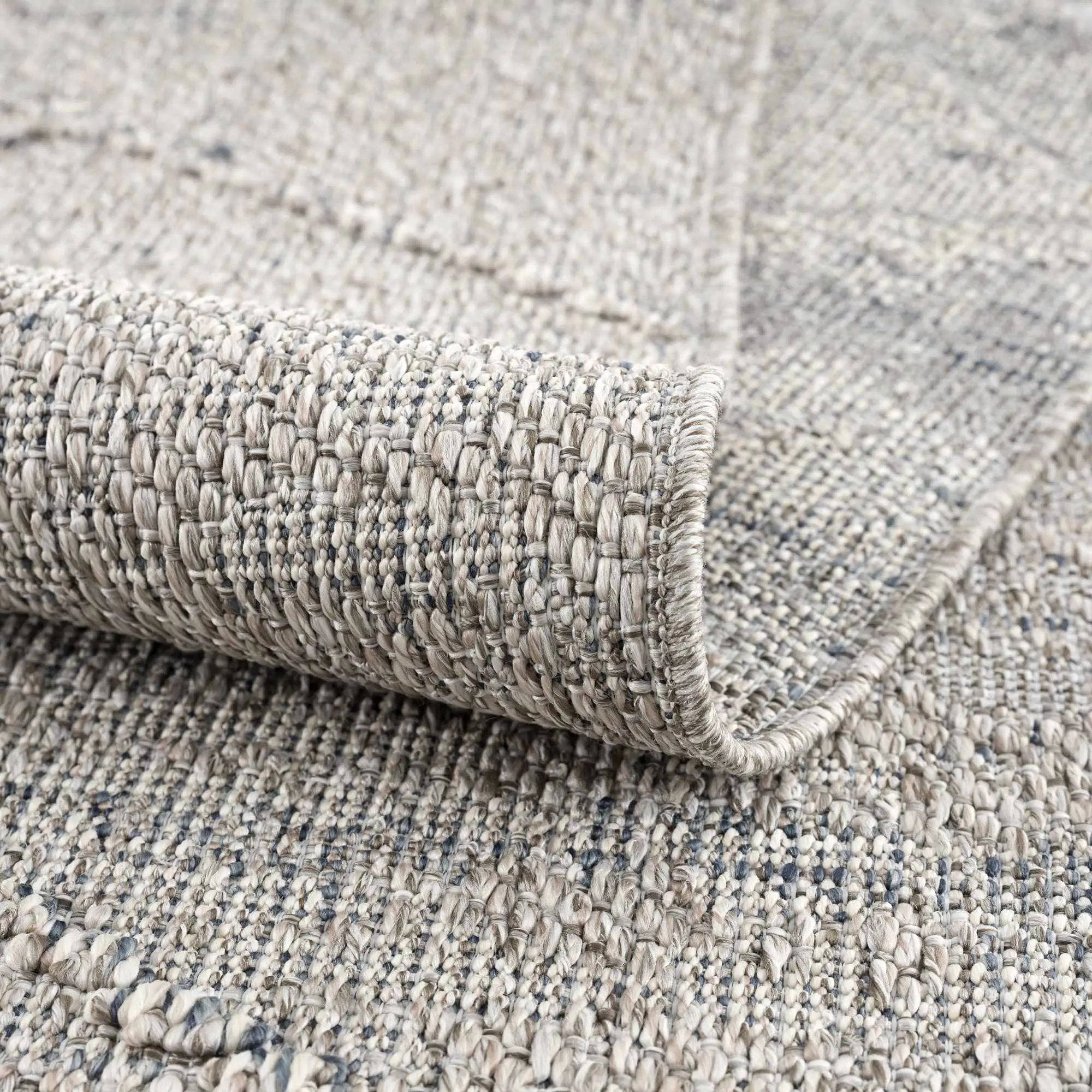 Baqer Taupe & Gray Textured Performance Outdoor Rug - Clearance by Boutique Rugs