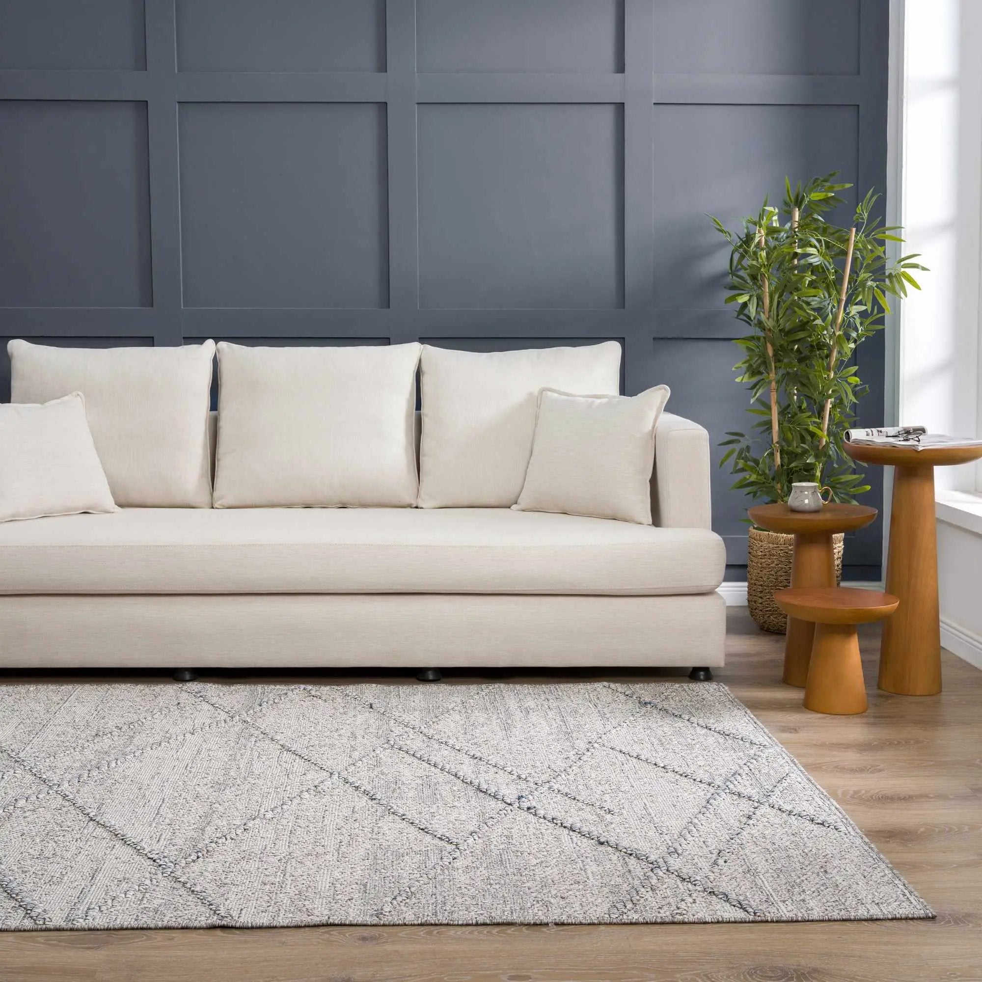 Baqer Taupe & Gray Textured Performance Outdoor Rug - Clearance by Boutique Rugs