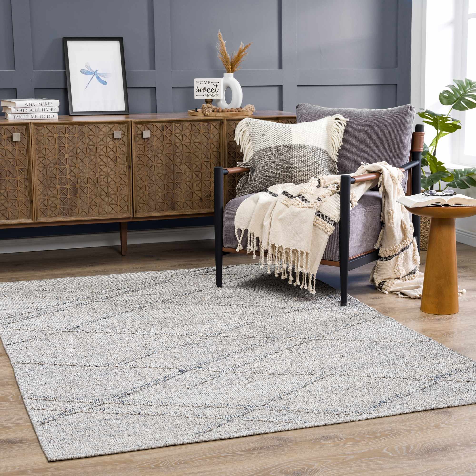 Baqer Taupe & Gray Textured Performance Outdoor Rug - Clearance by Boutique Rugs
