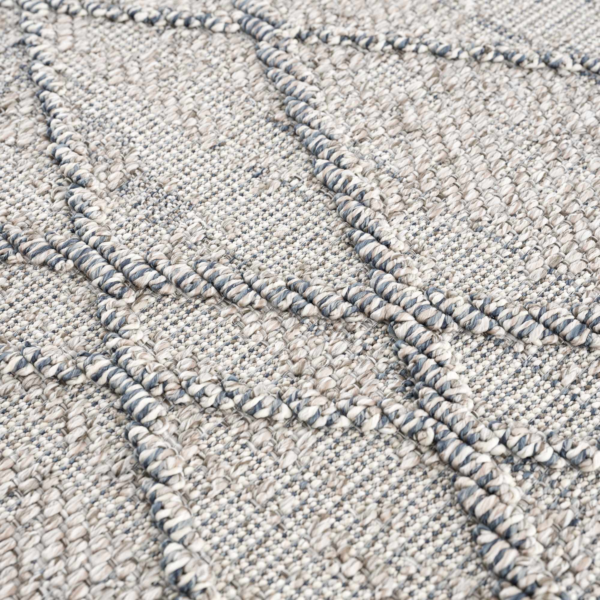 Baqer Taupe & Gray Textured Performance Outdoor Rug - Clearance by Boutique Rugs