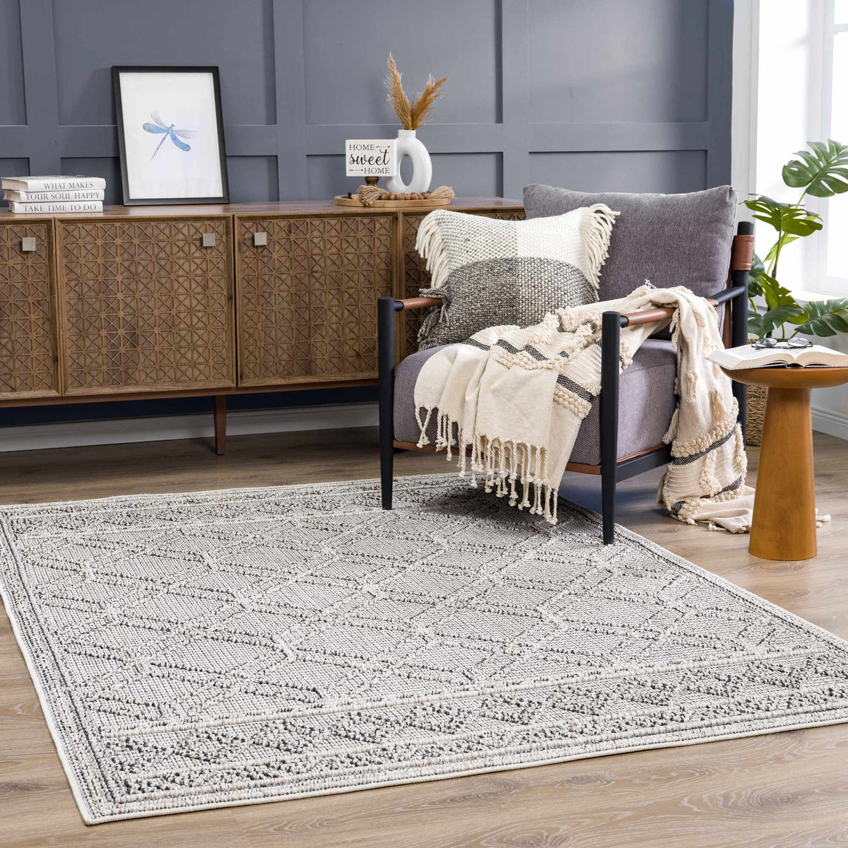 Diah Bone Outdoor Area Rug - Clearance, installed in a room 2