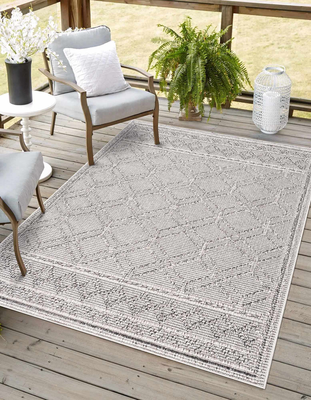 Diah Bone Outdoor Area Rug - Clearance, installed in a room
