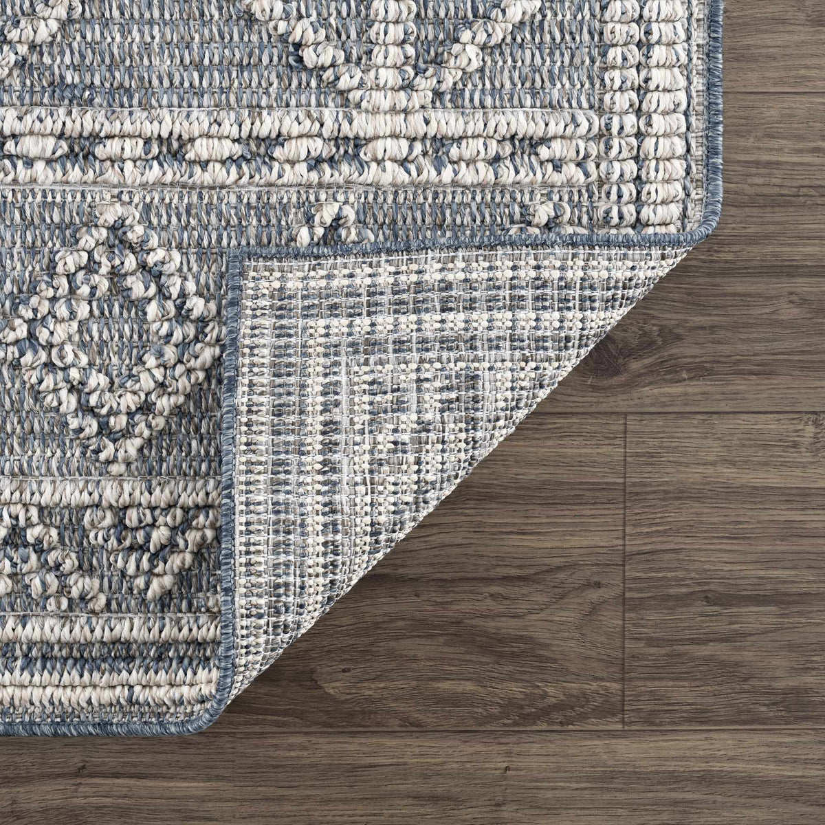 Diah Gray Blue & Bone Outdoor Area Rug - Clearance, photo 5 of 18