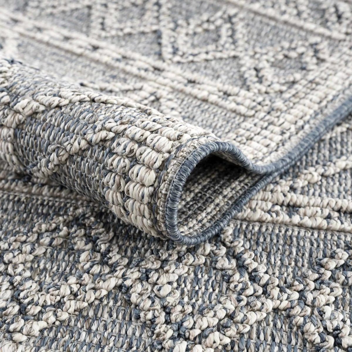Diah Gray Blue & Bone Outdoor Area Rug - Clearance, photo 6 of 18