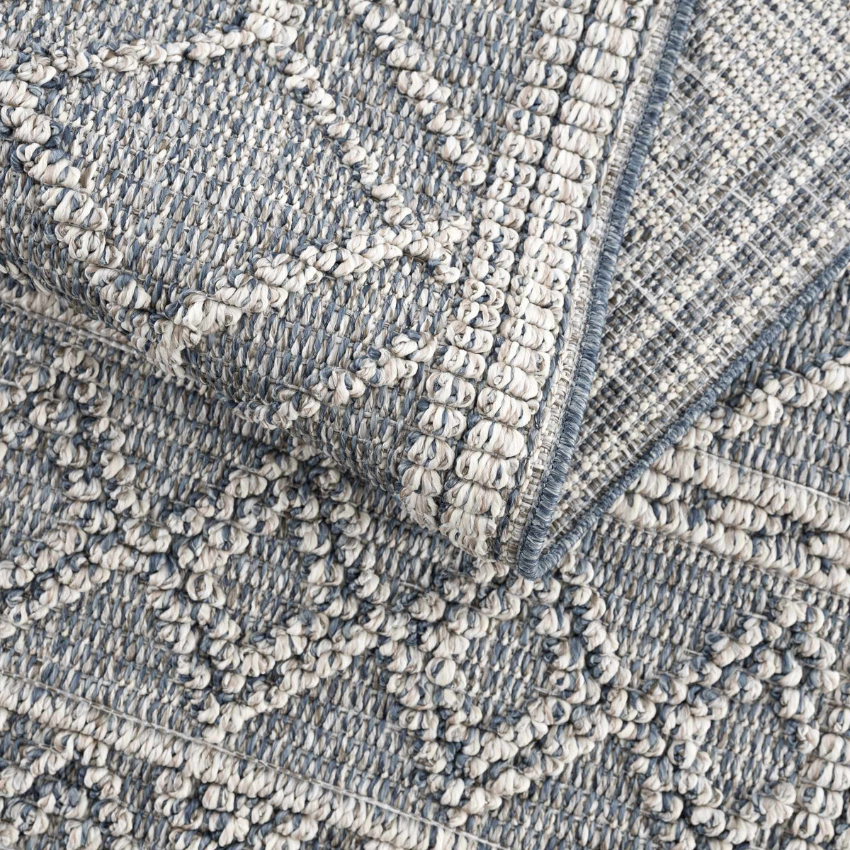 Diah Gray Blue & Bone Outdoor Area Rug - Clearance, photo 17 of 18