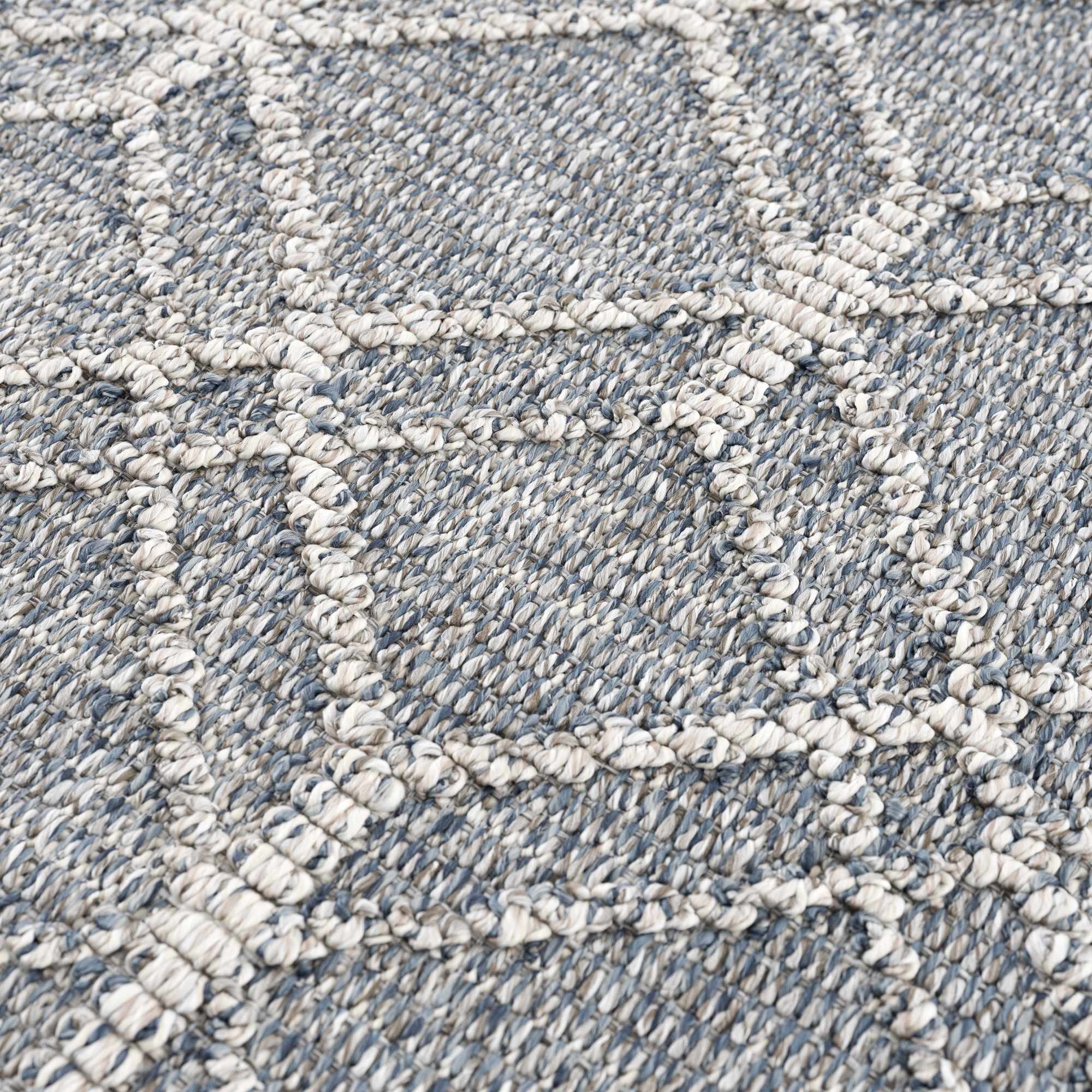 Diah Gray Blue & Bone Outdoor Area Rug - Clearance by Boutique Rugs