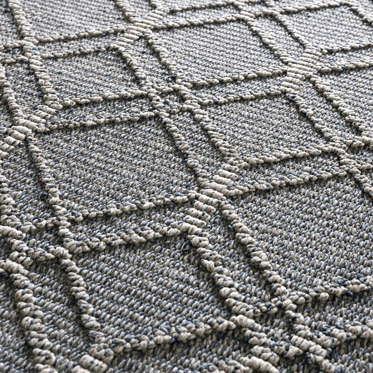 Diah Gray Blue & Bone Outdoor Area Rug - Clearance, photo 15 of 18