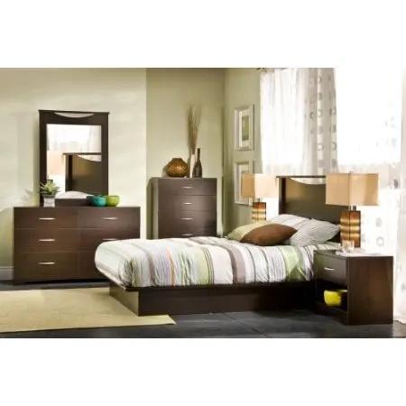 Modern 6-Drawer Bedroom Dresser in Chocolate Wood Finish by HomePacific