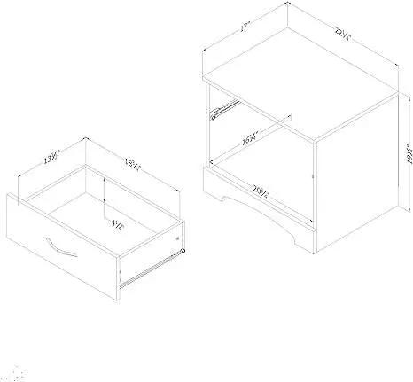 Modern 1 Drawer Nightstand End Side Table Storage in White by HomePacific