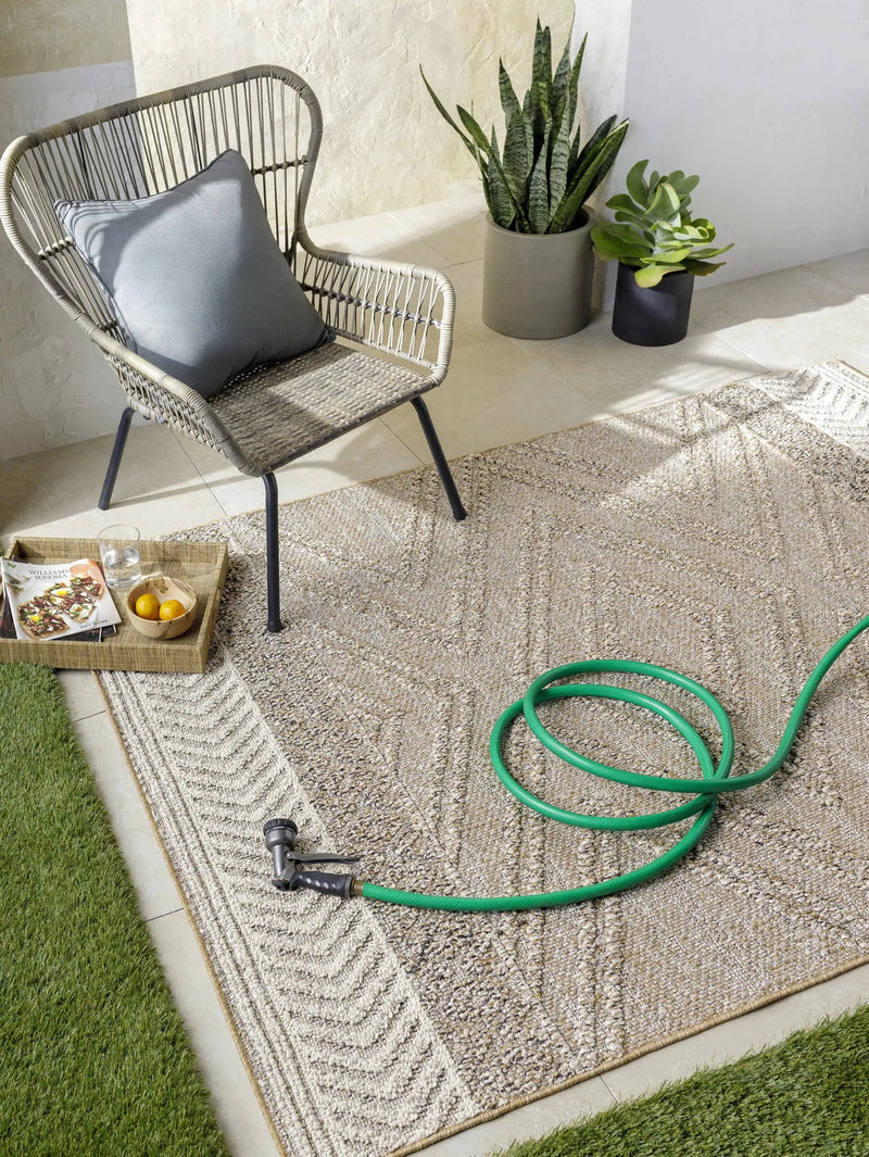 Beige Areli Outdoor Area Rug by Boutique Rugs