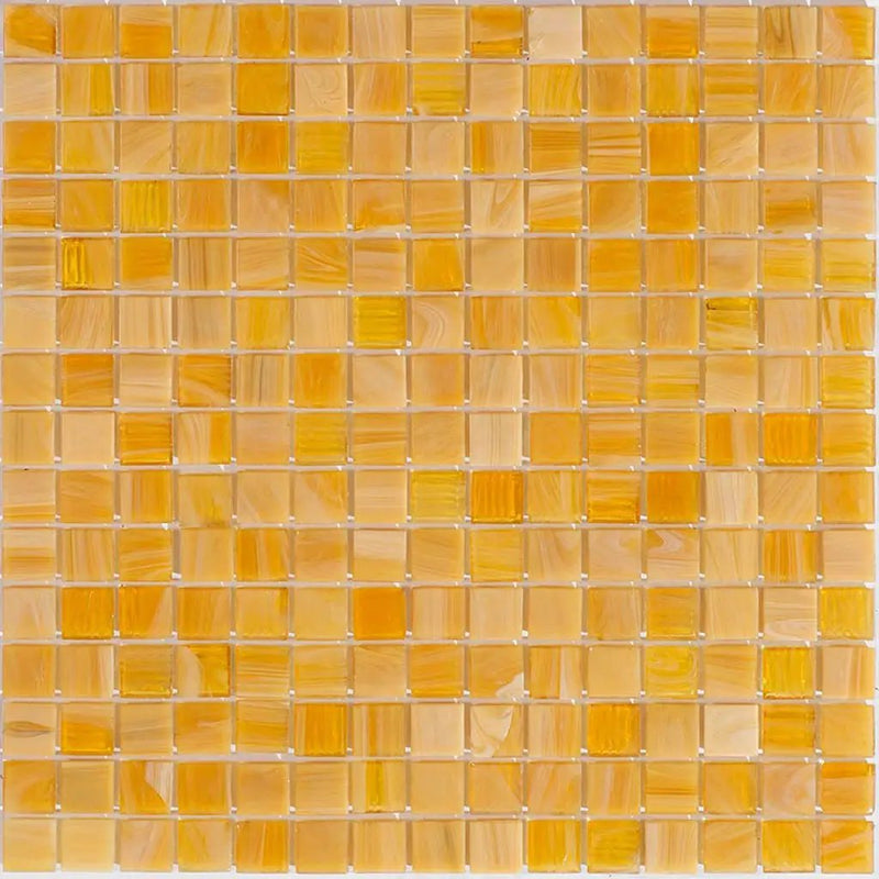 Golden Yellow 12x12 Glossy Uniform Square Glass Mosaic Tile (20 pack, 20 sq ft/case) by Apollo Tile