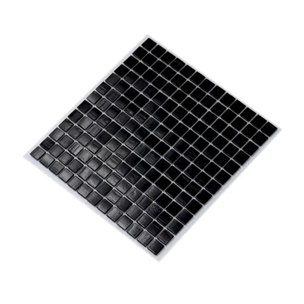 Black 12x12 Glossy Glass Uniform Square Mosaic Tile (20 pack, 20 sq ft/case) by Apollo Tile