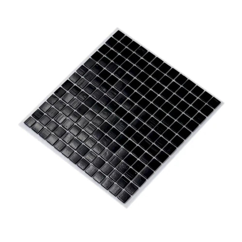 Black 12x12 Glossy Glass Uniform Square Mosaic Tile (20 pack, 20 sq ft/case) by Apollo Tile