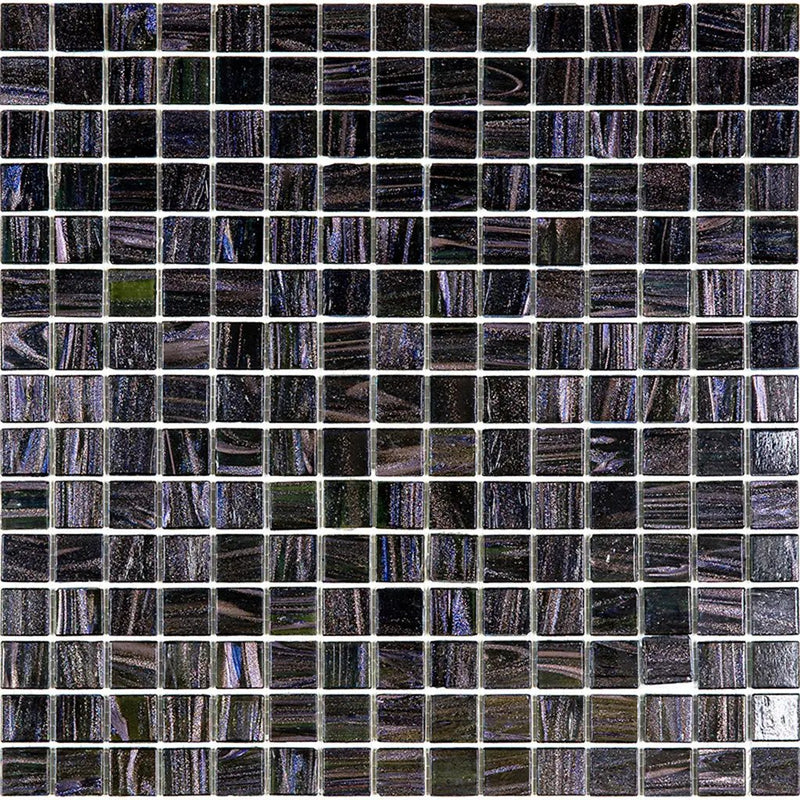 Oil Black 12x12 Glossy Uniform Square Glass Mosaic Tile (20 pack, 20 sq ft/case) by Apollo Tile