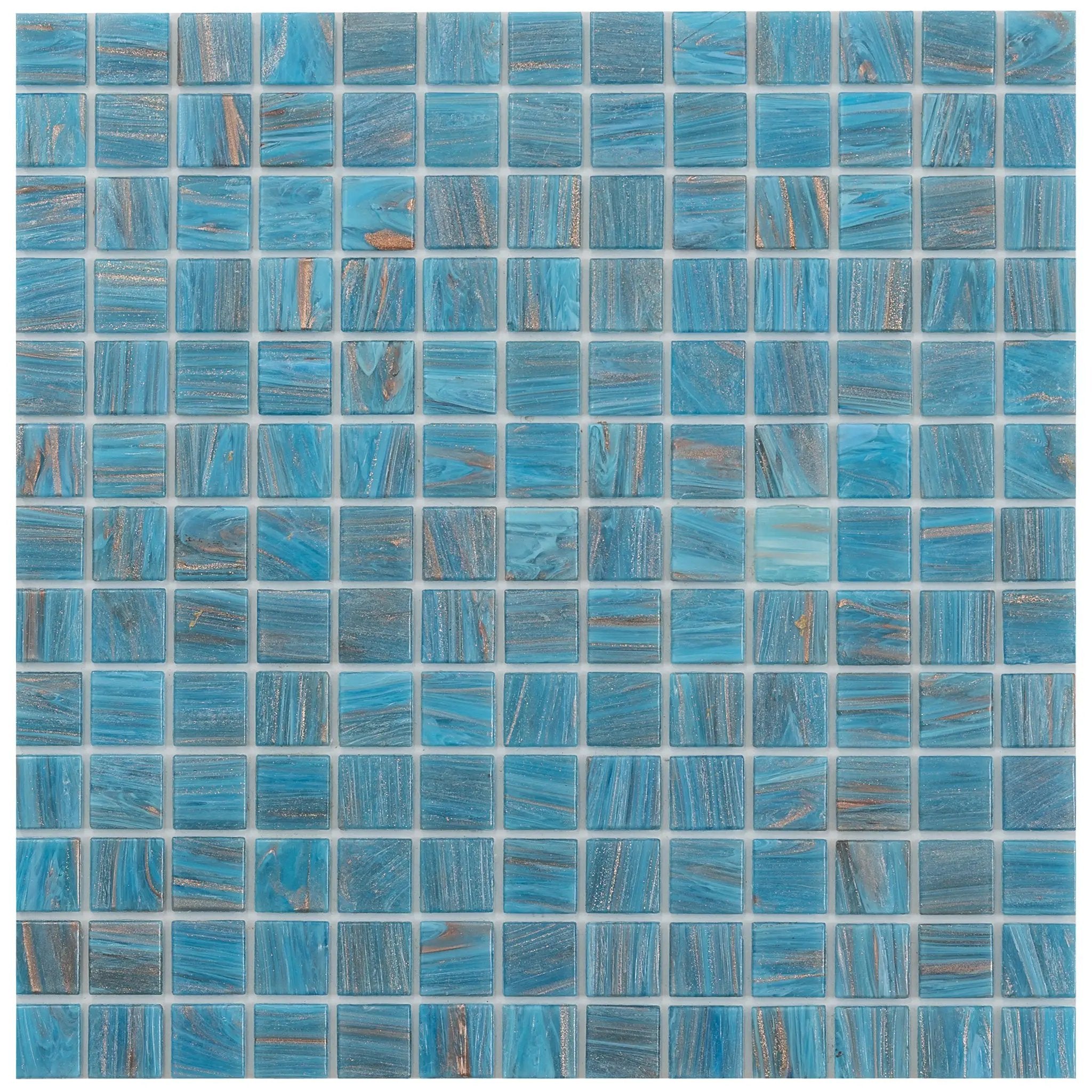 Bright Cerulean Blue 12x12 Glossy Uniform Square Glass Mosaic Tile (20 pack, 20 sq ft/case) by Apollo Tile