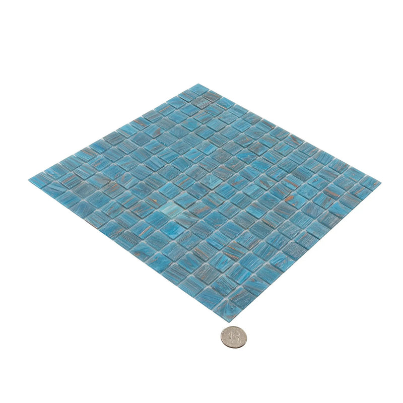 Bright Cerulean Blue 12x12 Glossy Uniform Square Glass Mosaic Tile (20 pack, 20 sq ft/case) by Apollo Tile