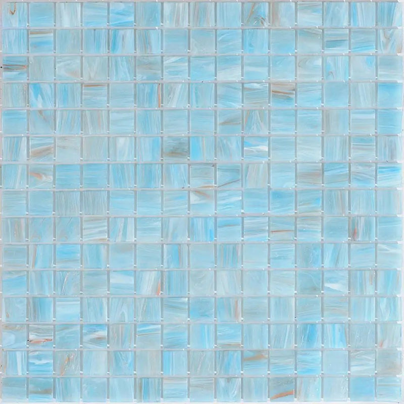 Light Blue 12x12 Glossy Uniform Square Glass Mosaic Tile (20 pack, 20 sq ft/case) by Apollo Tile