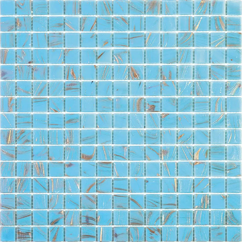 Maya Blue 12x12 Glossy Uniform Square Glass Mosaic Tile (20 pack, 20 sq ft/case) by Apollo Tile