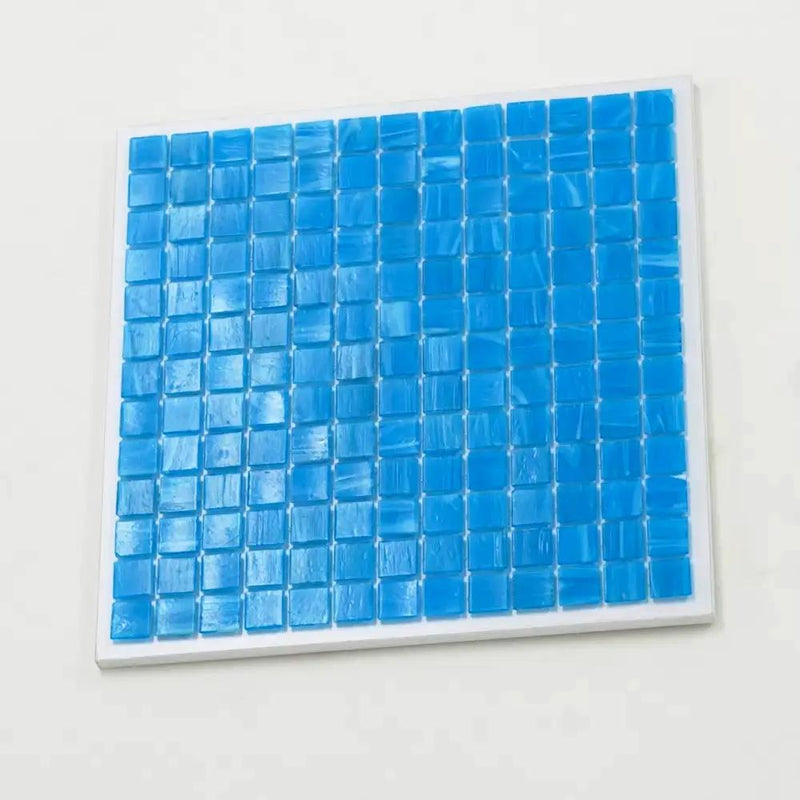 Dodger Blue 12x12 Glossy Uniform Square Glass Mosaic Tile (20 pack, 20 sq ft/case) by Apollo Tile