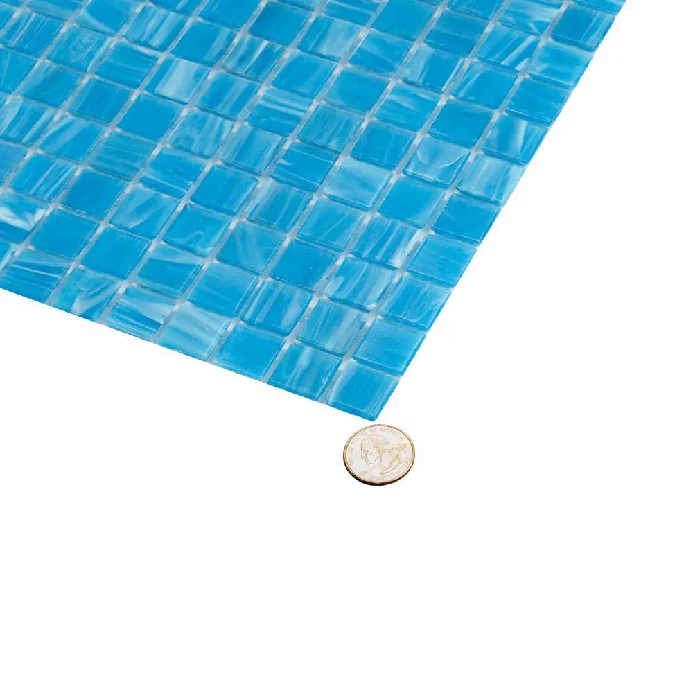 Dodger Blue 12x12 Glossy Uniform Square Glass Mosaic Tile (20 pack, 20 sq ft/case) by Apollo Tile