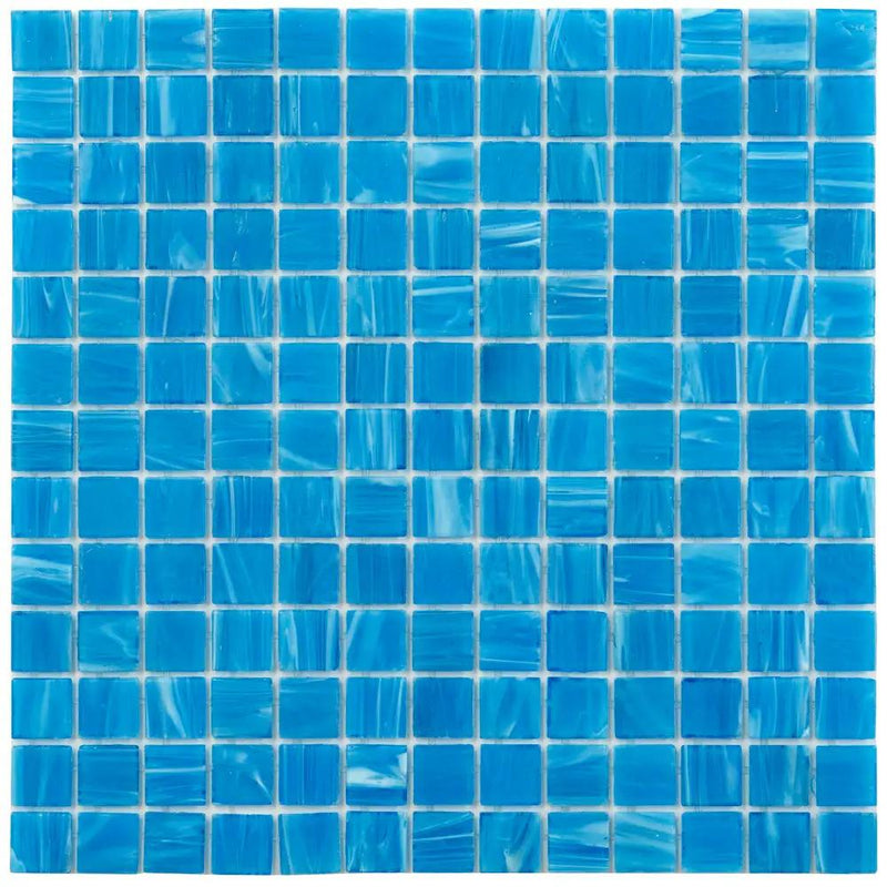 Dodger Blue 12x12 Glossy Uniform Square Glass Mosaic Tile (20 pack, 20 sq ft/case) by Apollo Tile