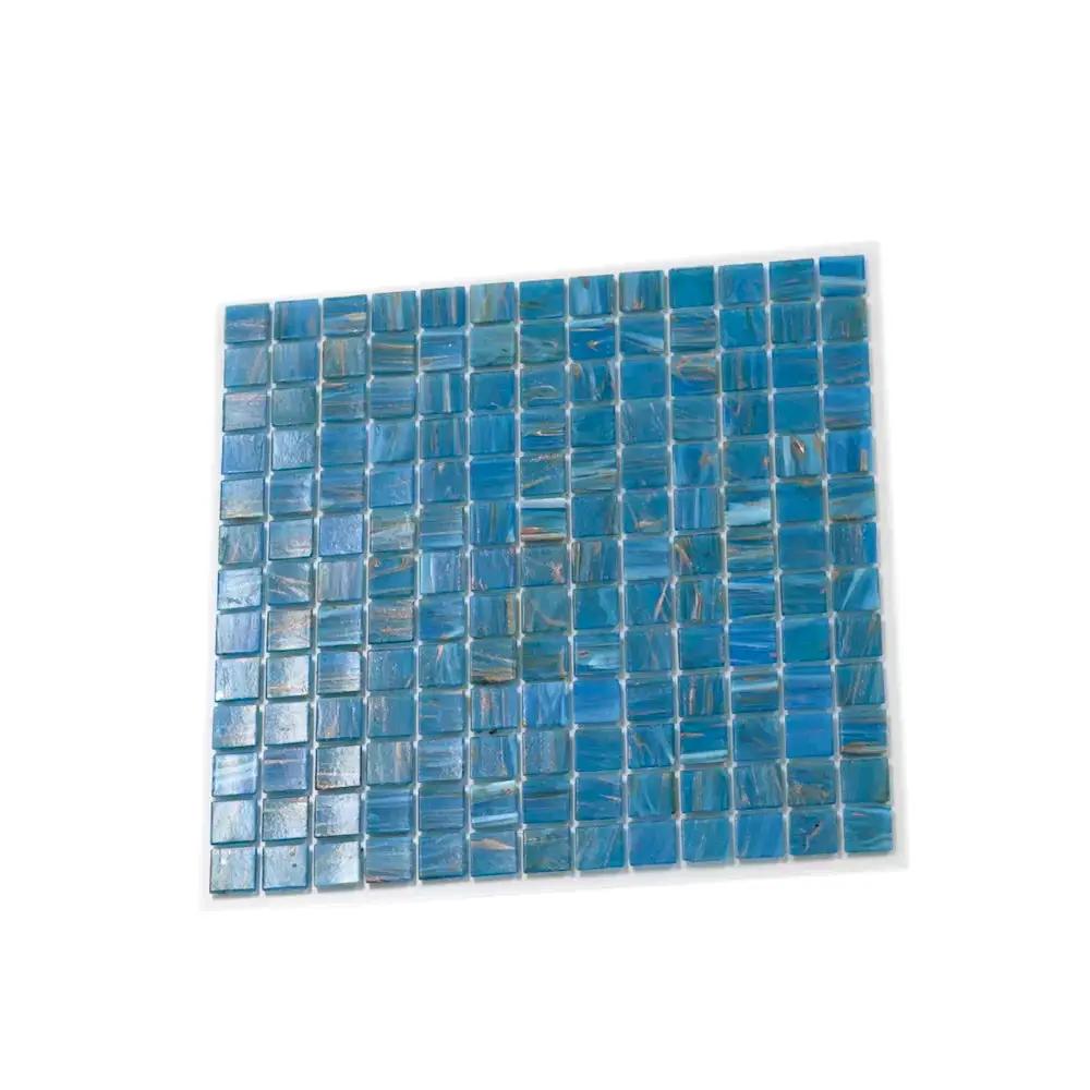 Blue 12x12 Uniform Square Glossy Glass Mosaic Tile (20 pack, 20 sq ft/case) by Apollo Tile