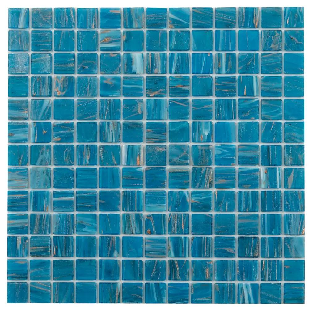 Blue 12x12 Uniform Square Glossy Glass Mosaic Tile (20 pack, 20 sq ft/case) by Apollo Tile