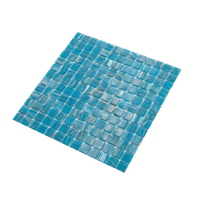 Blue 12x12 Uniform Square Glossy Glass Mosaic Tile (20 pack, 20 sq ft/case) by Apollo Tile