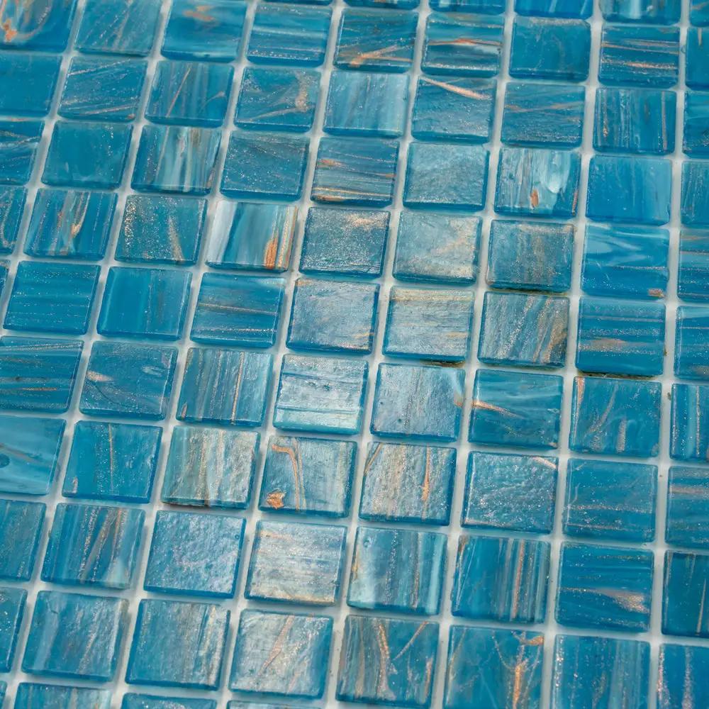 Blue 12x12 Uniform Square Glossy Glass Mosaic Tile (20 pack, 20 sq ft/case) by Apollo Tile