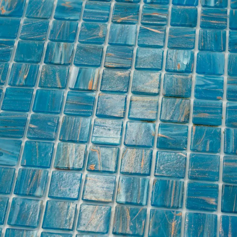 Blue 12x12 Uniform Square Glossy Glass Mosaic Tile (20 pack, 20 sq ft/case) by Apollo Tile