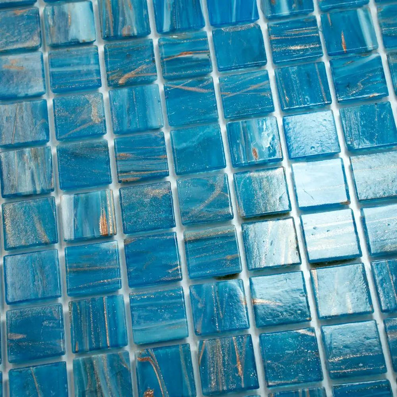 Blue 12x12 Uniform Square Glossy Glass Mosaic Tile (20 pack, 20 sq ft/case) by Apollo Tile