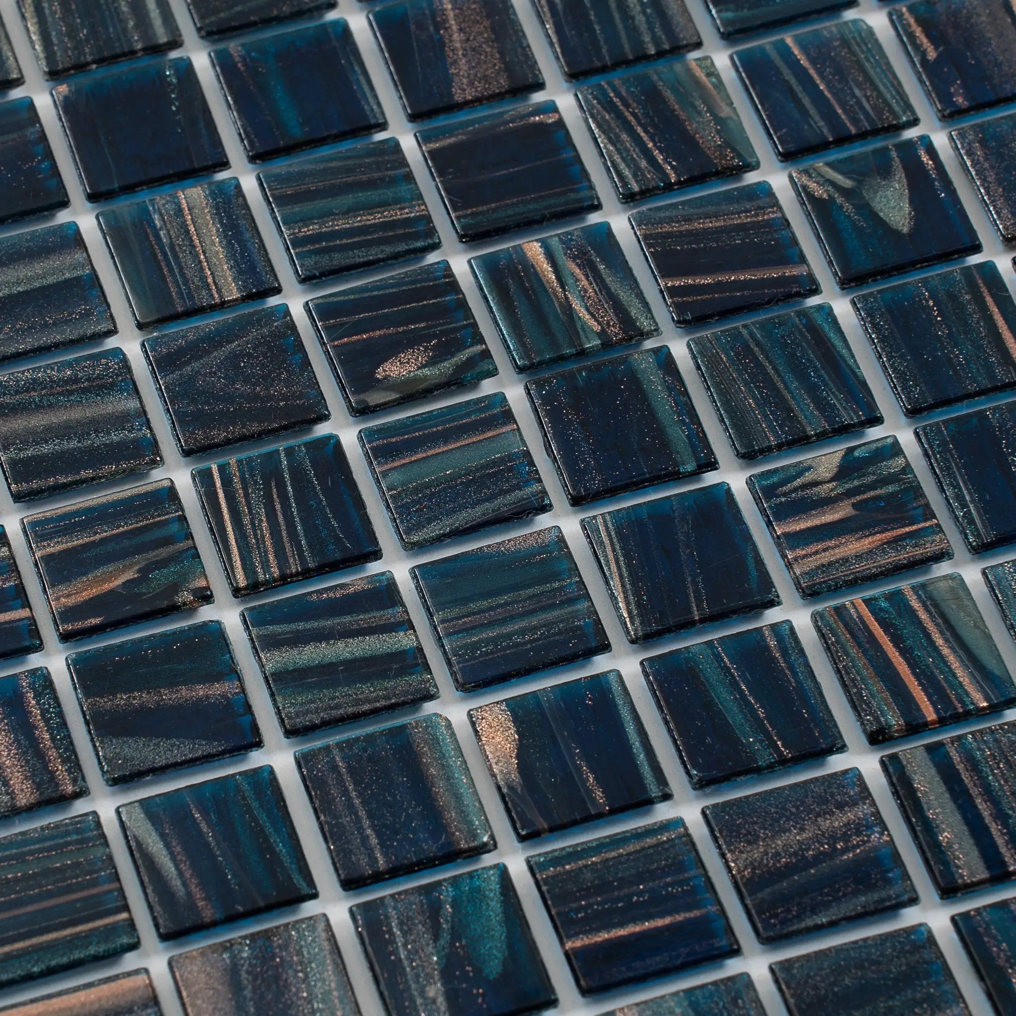 Berlin Blue 12x12 Glossy Uniform Square Glass Mosaic Tile (20 pack, 20 sq ft/case) by Apollo Tile